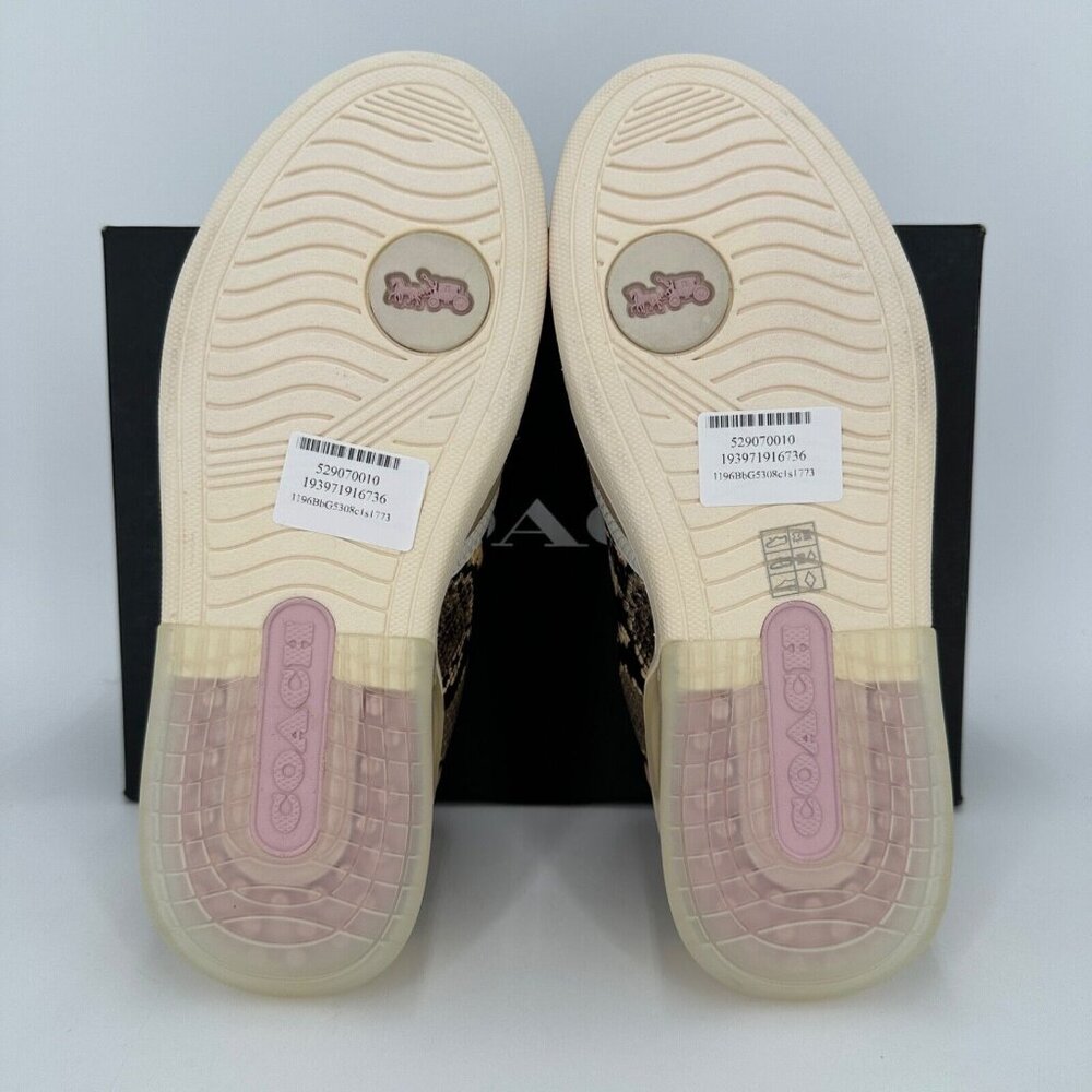 Coach Women's Citysole Court Sneakers in Snakeskin/Pink Suede - Size 7 B Lace-up - Picture 7 of 7
